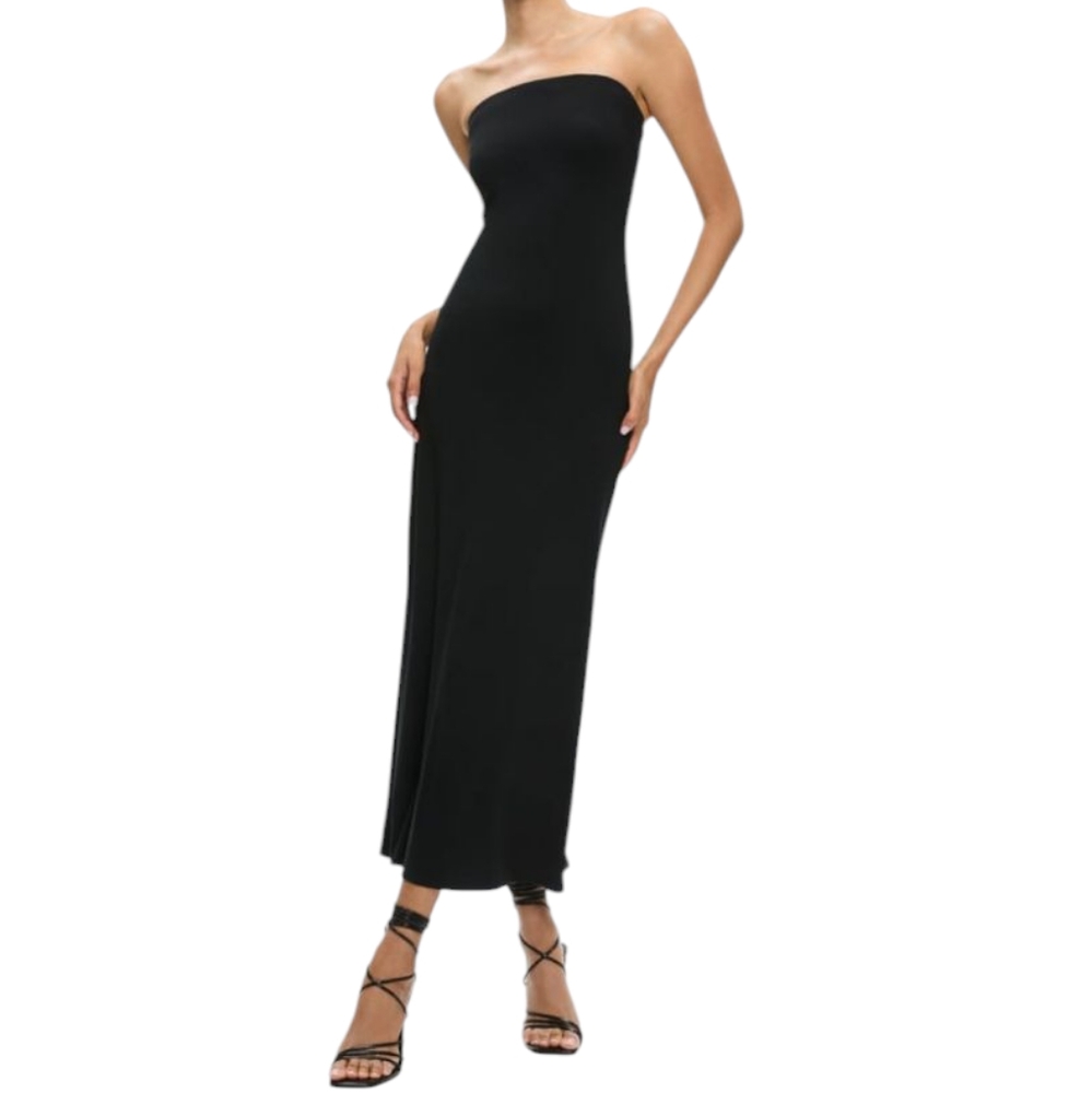 New Alice + Olivia Delora Black Strapless Maxi Dress Womens Sz 6